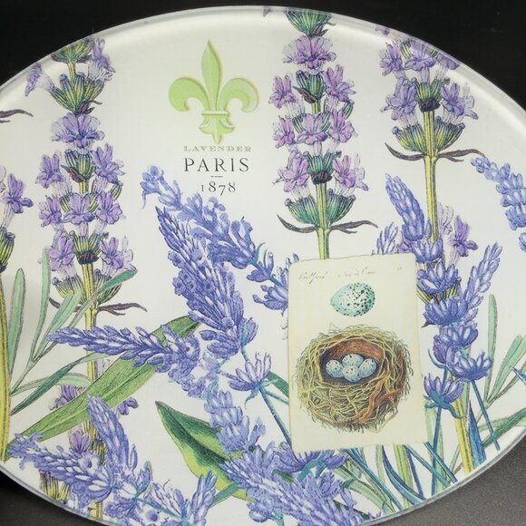 Michel Design Works Lavender Paris Bird Nest Eggs Trinket Dish Vanity Glass Dish - Picture 9 of 11